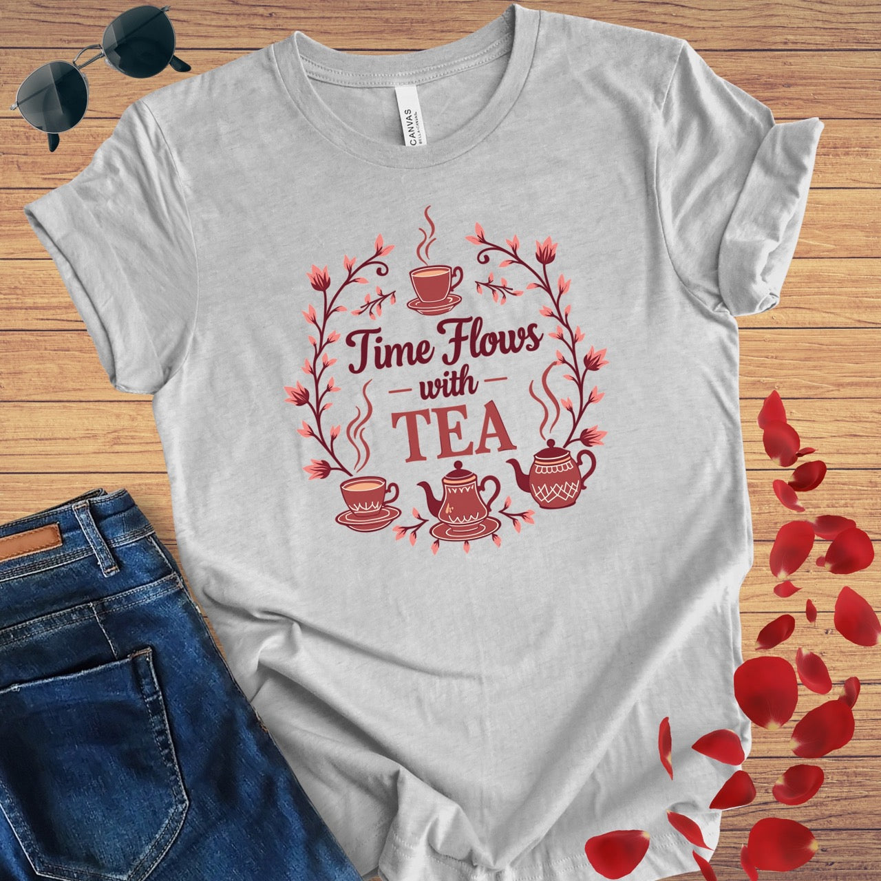 Time Flows With Tea T-Shirt