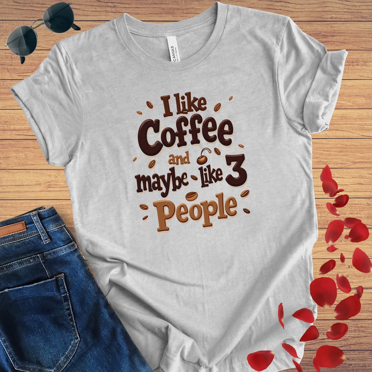 I Like Coffee & 3 People T-Shirt