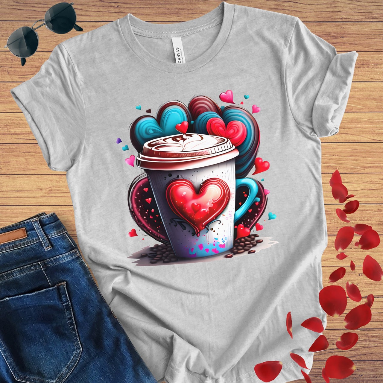 Heart Coffee Cup T-Shirt