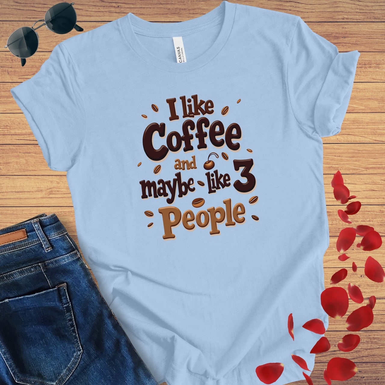 I Like Coffee & 3 People T-Shirt