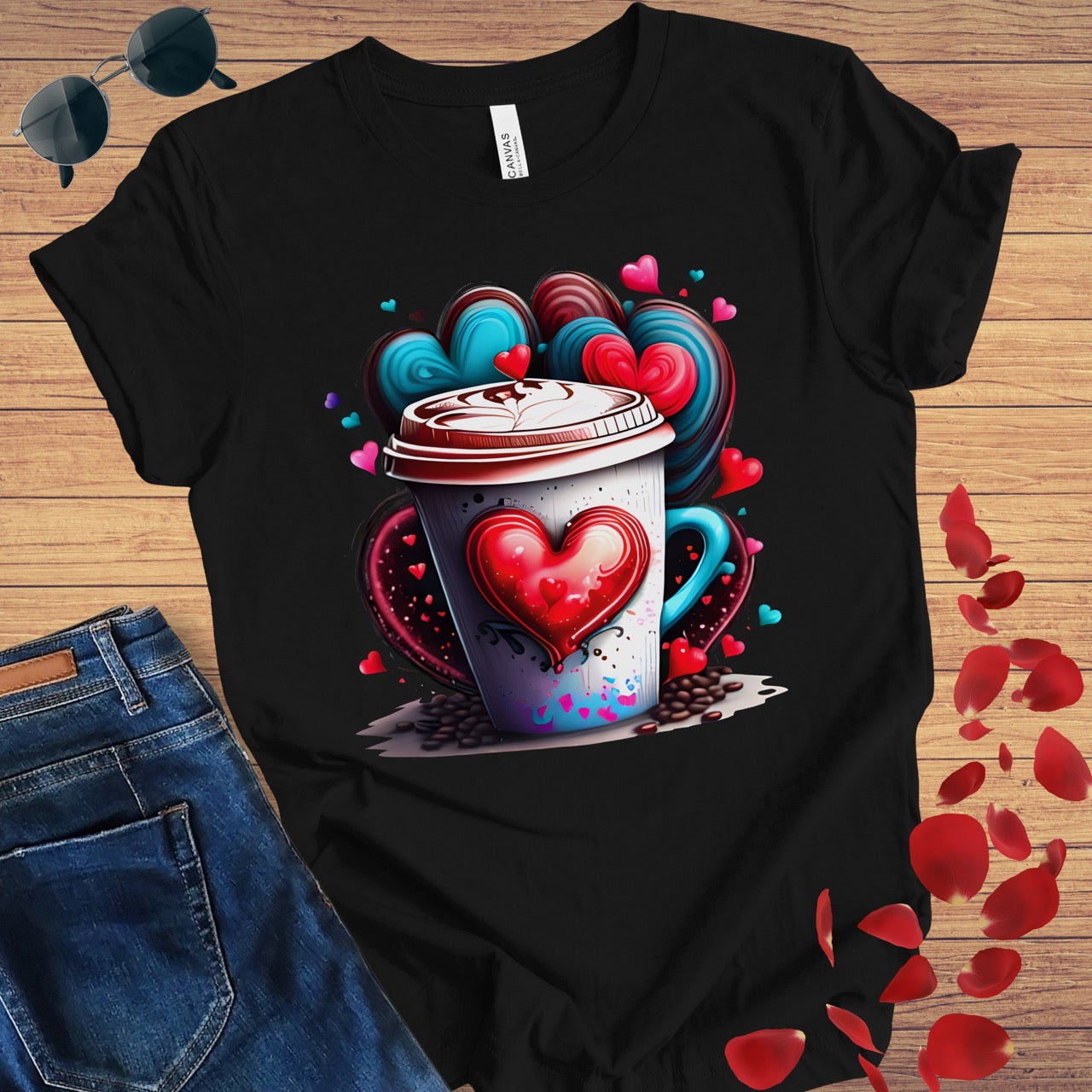 Heart Coffee Cup T-Shirt