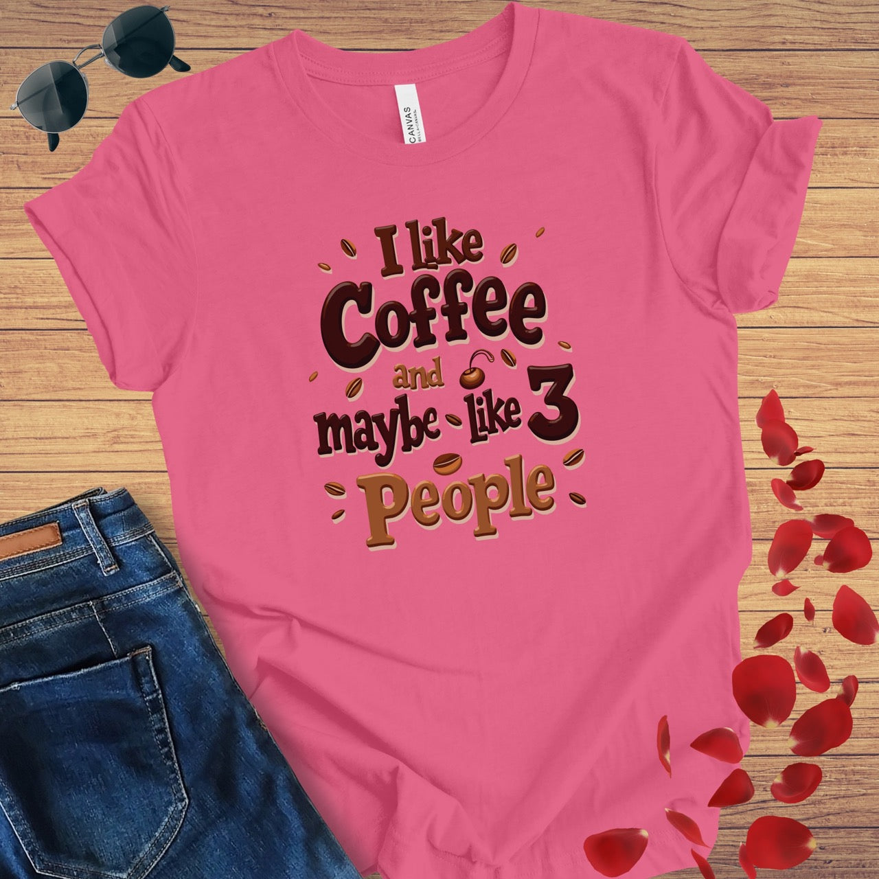 I Like Coffee & 3 People T-Shirt