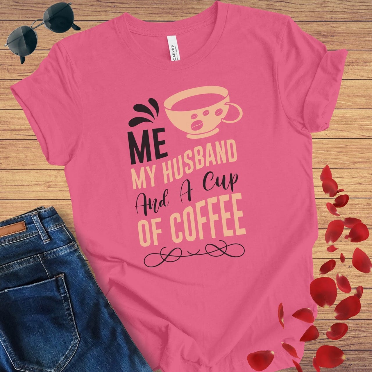 Me My Husband And Coffee T-Shirt