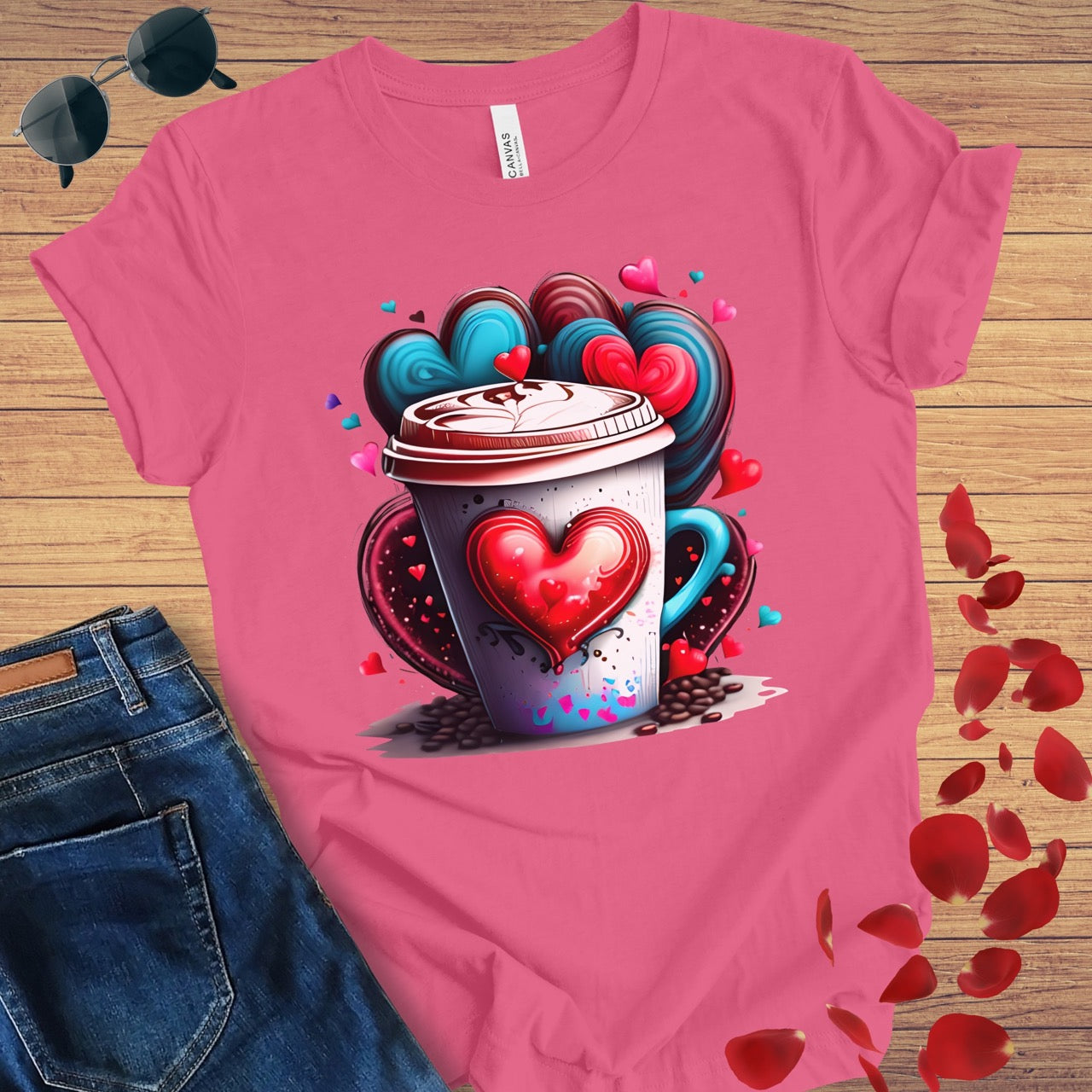 Heart Coffee Cup T-Shirt