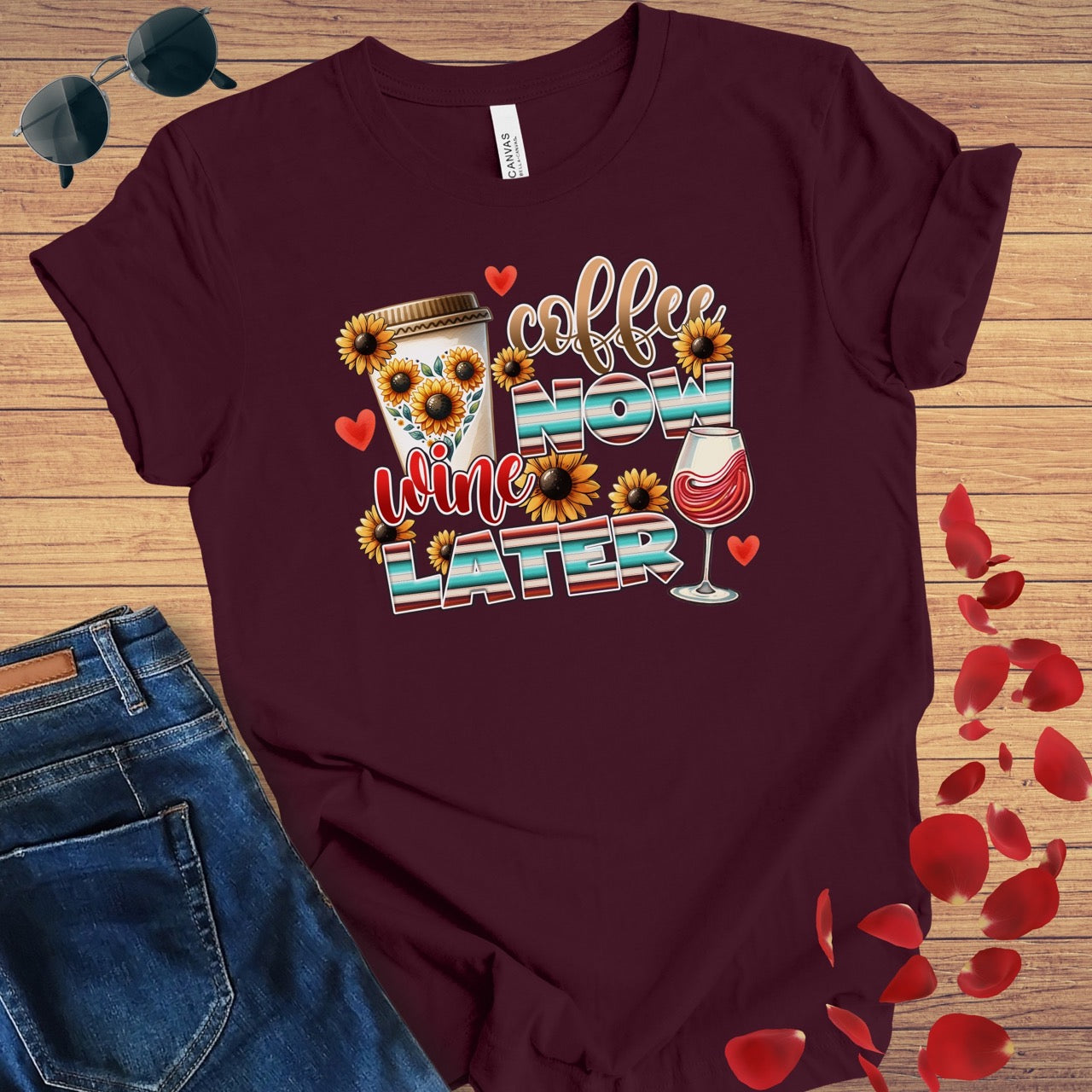 Coffee Now Wine Later T-Shirt