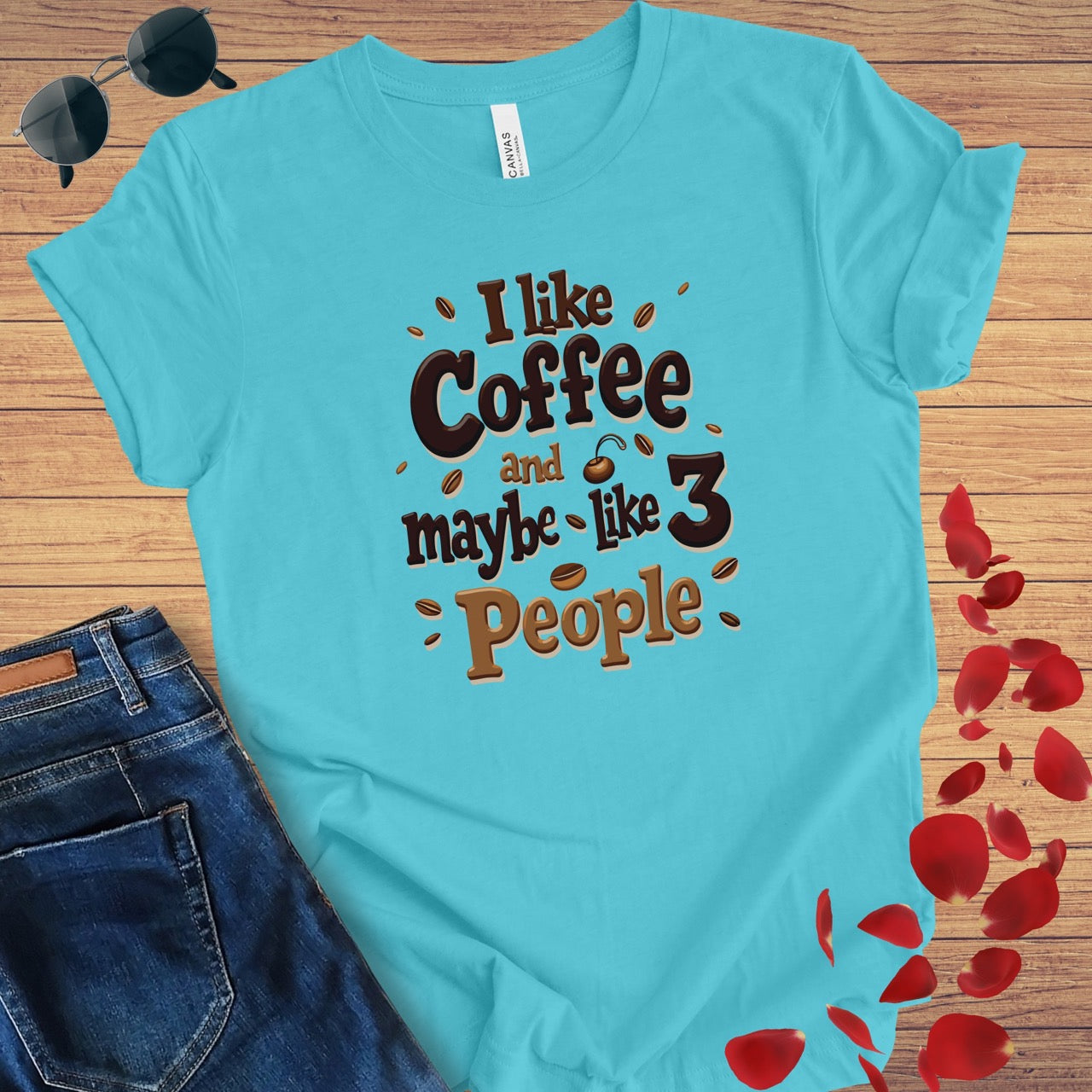 I Like Coffee & 3 People T-Shirt