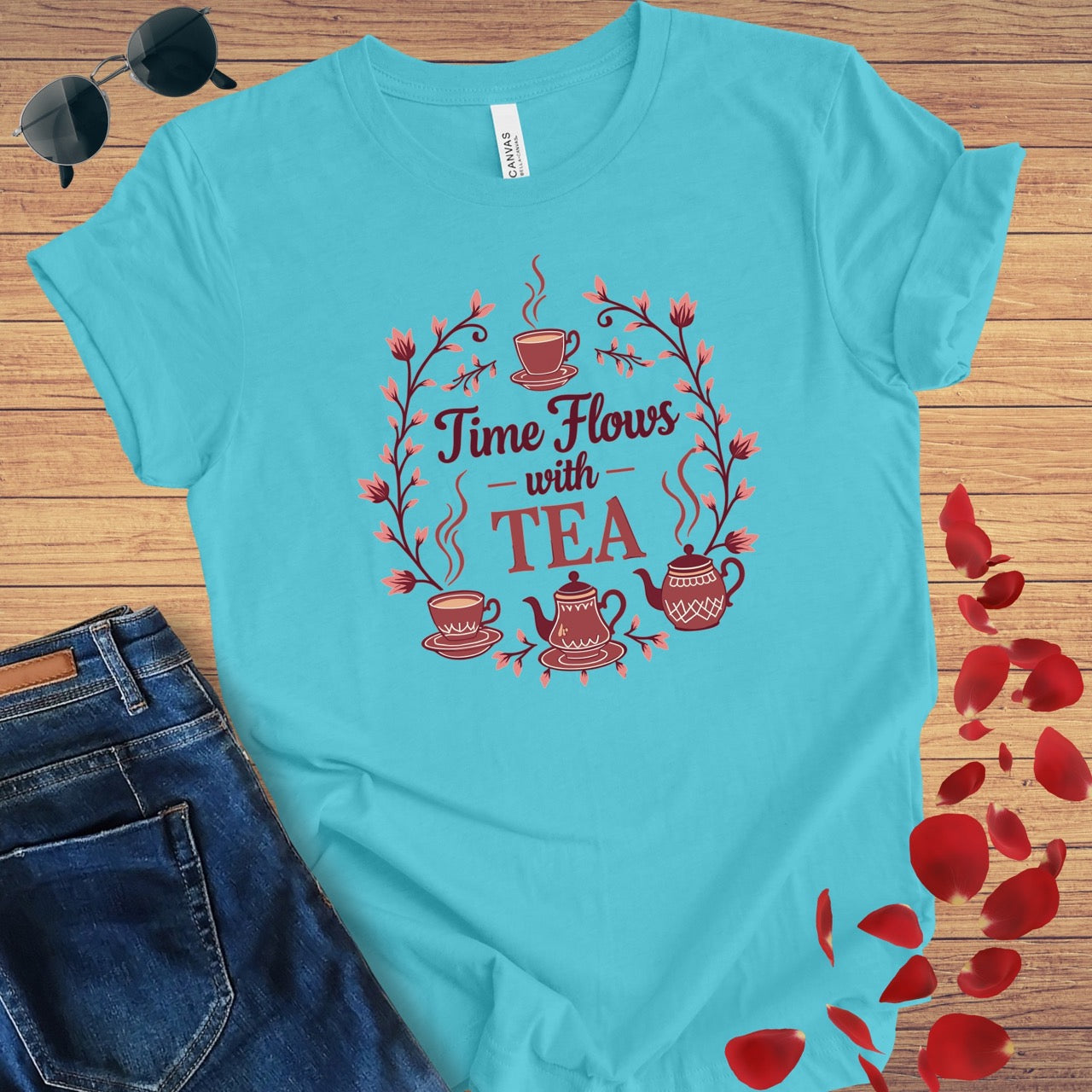 Time Flows With Tea T-Shirt