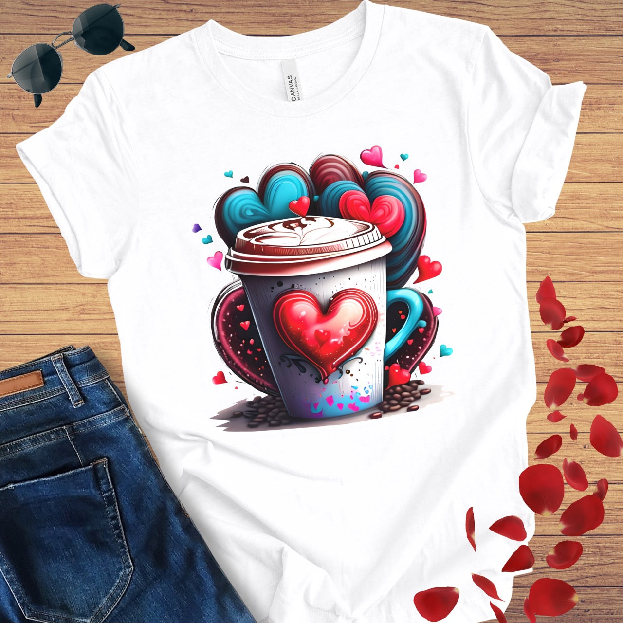 Heart Coffee Cup T-Shirt