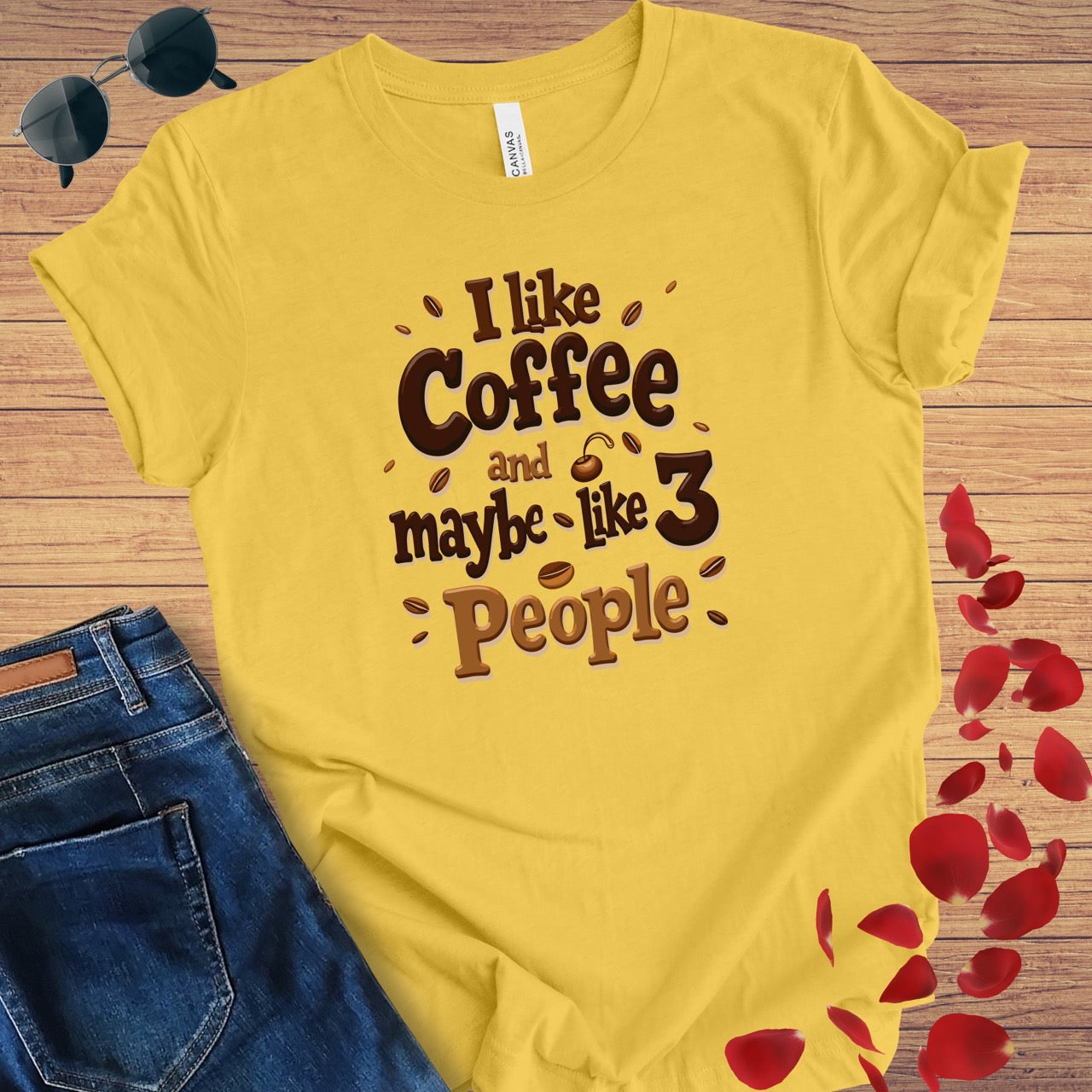 I Like Coffee & 3 People T-Shirt