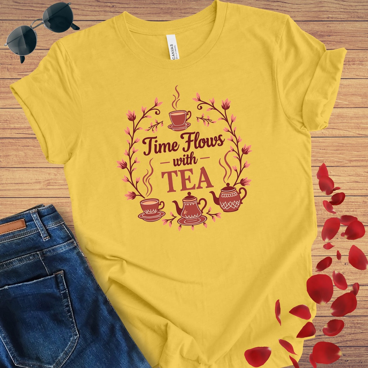 Time Flows With Tea T-Shirt