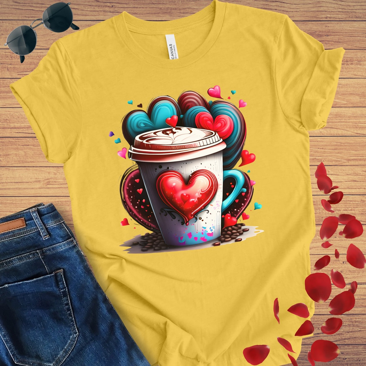 Heart Coffee Cup T-Shirt